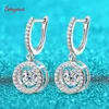 Smyoue plaqué or blanc 0.51CT boucle d'oreille goutte pour les femmes étincelant coeur battant boucle d'oreille S925 bijoux en argent Sterling 240301