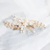 Hair Clips Barrettes Woman Clip Golden Floral Hairpin Fashion Alloy Crystal Headpiece Bridal Side Pin Beauty Accessories Jewelry Drop Otz9Y