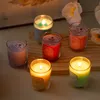 Copo de vidro colorido vela de aromaterapia criativo enfeites diy caixa de presente de cera de planta de incenso