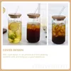 Wine Glasses 2 Pcs Straw Glass Cups Of Coffee With And Lid Concentrate Containers Espresso Can Accessories Cold