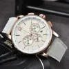 2024 Herrklockor Casual Quartz Movement Watch Gift Wristwatch Nylon Strap Auto Date Battery Analog Clock Montre de Luxe