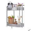 Étagères de salle de bain Cuisine de ménage Assaisonnement Rack de stockage Deuxième étage Bureau Snack Cosmétiques Coin Drop Livraison Maison Jardin Bain Otcrg