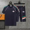 Herren-Designer-Trainingsanzug-Set, Laufmode, Herren-Trainingsanzüge, Karodruck und Musterstickerei, Kleidung, Trainingsset, Freizeitsport, Kurzarm-Anzug, Sportbekleidung #31