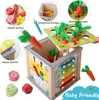 Sortera häckning Stacking Toys 6-in-1 Träaktivitet Kub Montessori Baby Toy Classification and Stacking Board Early Education Birthday Present 24323