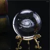 Decorative Figurines Crystal Ball Stand Ornaments Office Art Craft Metal Base Gift Display Desktop Home Decor Pography Props 3D Engraved DIY