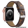 Passowe pasty do projektanta pasmowe pasmowe pasma do Apple Watch 45 mm 42 mm 38 mm 40 mm 44 mm 49 mm opaski skórzane paski bransoletka moda L Flower Square Drobów iwatch 8 7 6