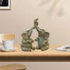 Figurines décoratives modernes de Couple d'éléphant, Sculptures d'art artisanales pour décoration de Table