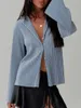 Women's Blouses Women Casual Blouse Solid Long Sleeve Button Down V Neck Open Front Lapel Shirt Tops Loose Fit Streetwear