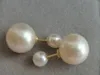 Studörhängen enorma 12-13mm 7-8mm Round Natural South Sea White Pearl Earring 925s