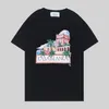 T-Shirts Kazabaş Gömlek Tasarımcı Erkekler Tişörtler Tasarımcı Tshirts Erkekler için Casa Blanca Erkek Tasarımcı Gömlek Mürettebat Boyun Kısa Kollu Pamuk Mektup Yaz Baskı Yaz Gündelik