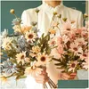 Decorative Flowers Wreaths Chrysanthemum Artificial Flower Party Home Decoration Hand Holding Excellent Gift Drop Delivery Garden Fest Otfov