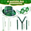 Basker Y166 Green Flat Top Hat Carnival Party Costume Set Patrick Day Accessory