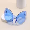 2 szt. Moda luksusowy projektant Nowe okulary przeciwsłoneczne Y2K styl pasa startowego z dużą ramą przesadzoną osobowość zabawne modne okulary dekoracyjne