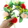 Dekorativa blommor Desktop Rose Ball Banquet The Christmas Wreath Ring Silk Cloth Faux