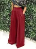 Damenhosen Celmia Frauen 2024 Herbst Mode Breites Bein Leichte Hose Lässig Lose Hohe Taille Plissee Gürtel Solide Pantalon Femme