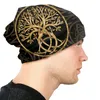 Berets Motorhaube Hüte Viking Baum des Lebens Männer Frauen Dünne Skullies Beanies Hut Goldene Herbst Frühling Warme Kappe Design Kappen