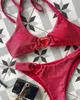 2023 Aangepaste ontwerper Floral Swimsuit Red Pink Cherry Print Bathing Suit voor vrouwen