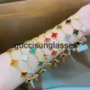 Charm Bracelets 18k Bracelet Classic 4/four Leaf Clover Designer Bracelet White Red Blue Agate Shell Mother-of-pearl Charm Bracelets Gold Plated Wedding Woman