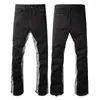 Männer Jeans Baumwolle Kontrast Farbe Hohe Qualität Dünne Spleißen Casual Denim Mann Hosen Luxus Slim Fit Paty Flare