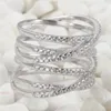 Met zijstenen Eulonvan Fashion Charm Bruiloft 925 Sterling zilveren sieraden Ringen voor mannen en vrouwen 2024 Witte Zirkonia S-3787 Maat 6