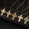 Daihe Großhandel neue religiöse Schmuck Mikro Zirkon Anhänger Kreuz Titan Stahl Halskette