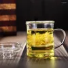 Tasses à thé 400ML bambou Joint modélisation ménage verre filtre tasse résistant à la chaleur Anti-explosion exquis bureau tasse à thé Puer Teaware