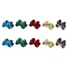 Dog Apparel 10pcs Pet Hair Ties Shiny Three Rhinestone Inlaid Bowknot Headdress Ring Party Accessories (Random Color)