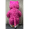 Trajes da mascote gigante 2m/2.6m rosa gato iatable pele terno adulto corpo inteiro explodir traje da mascote carnaval fantasia vestido personagem animal