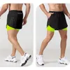 Pantaloncini sportivi Uomo Abbigliamento sportivo Pantaloncini corti da allenamento a due piani Estate 2 in 1 Abbigliamento da spiaggia Homme Pantaloncini da corsa per palestra da jogging 240321