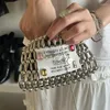 Sznurowanie vintage ins faktura łańcuch crossbody torebki dla kobiety 2024 moda Pearl Beaded naklejka diamentowa torebka mini telefon