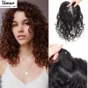 Toppers Women Curly Hair Toppers Breathable Human Hair Wigs Hand Made Swiss Net Natural Lady Clips Topper 13x14cm Curly/Straight Hair