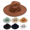 Breda brimhattar hink hattar 9,5 cm Big Brim Fedora hatt unisex metall fjäder kvinnor filt hatt vintage jazz mens hatt utomhus vit trilby hatt uk klänning hatt 24323