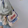 Axelväskor förtjockad dukväska student postman kvinnlig slitsträcka crossbody japansk stil handväskor för kvinnor