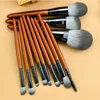 Sier Makeup Brush Miękki puszysty pędzel pędzel do twarzy narzędzia do makijażu Akoria Brochas maquillaje Set 12pcs Przenośna kosmetyka pędzel s1lo#