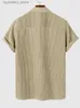 Męskie dresy śladowe zaful sztrutowej koszuli i szorty solidne koszulę z krótkim rękawem i zwykły zestaw z krótkim rękawem Unisex Street Clothing Dwuczęściowy zestaw Z5095109 L240320