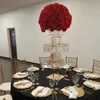 3 pezzi) 90 cm/120 cm fondo tondo Fornitore di matrimoni vaso di fiori acrilico vaso di cristallo alto fiore tromba centrotavola floreale per festa evento 815