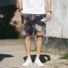 Männer Shorts 2024 Sommer Dünne Floral Spitze-up Retro Ethnischen Stil Baumwolle Leinen Lose Gedruckt Strand