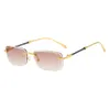 Square for Men and Women, Color Frameless Glasses, Instagram Street Photo Trendy Sunglasses