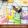 Flores decorativas simulação triângulos creme bolo de frutas artificial realista falso pequeno modelo comida cozinha pografia