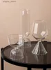 Copos de vinho buquê moderno cintura sorvete tigela copo de água champanhe coquetel tubo de ensaio copos de vinho colorido vaso de vidro de grão vertical l240323