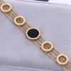 Nova moda japonesa e coreana pulseira romana titânio aço feminino rosa ouro jóias quatro camadas corrente mais vendida evts