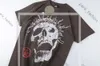 Hellstar Studios Nailed Skull Print Tee Trendy Hiphop Korte Mouwen Heren Dames T-shirts Unisex Katoenen Tops Heren Vintage T-shirts Zomer Los T-shirt Rockoutfits 727