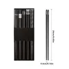 Chopsticks 5 Pair Chinese Alloy Non-Slip Sushi Chop Sticks Set Gift Reusable Tableware Kitchen Gifts