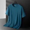 Mens Ice Silk Short Sleeved T-shirt Summer New Youth Comfortable Breathable Quick Drying Sports Elastic Half Z01w {category}
