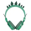 Headphone/Headset Cute Dinosaur Wired Headphones Children's Stereo Bass With Decorative Ears Boys Girls Headphones 3.5mm Learning Game Headset