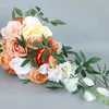 Flores decorativas, ramos de novia para boda, rosas artificiales, flores, decoraciones para fiesta de novia