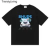 24ss Rhude Hommes T-shirt Designer Casual Marque De Mode À Manches Courtes Europe Amérique Hommes Femmes Col Rond T-shirts