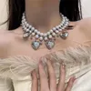 Chaînes Lumière Luxe Petite Foule Douce Et Cool Collier De Perles Double Couche Avec Un Grand Amour