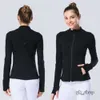 Lu-088 2024 veste de Yoga femmes définir entraînement Sport manteau Fitness veste Sport séchage rapide vêtements de Sport haut solide fermeture éclair sweat Sportwear vente chaude 9449