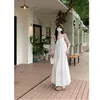 Arrival Summer Korean Style Women Loose Casual Dot Embroidery Aline Sleeveless Patchwork Anklelength Dresses V883 240318